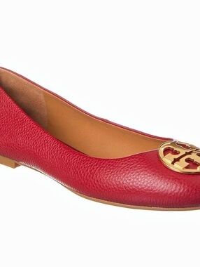 Tory Burch Minnie Travel Ballet Flat Red Ballet Flats SZ 5